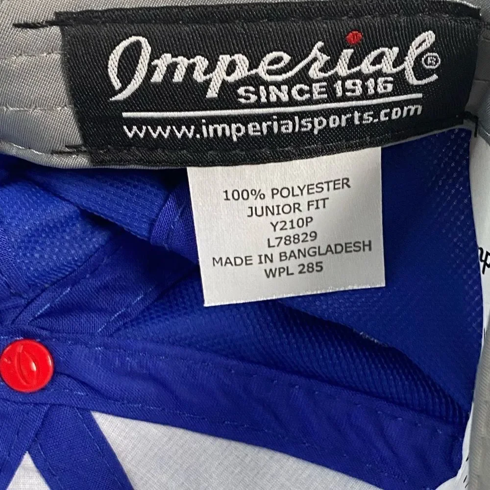 NWT Imperial YOUTH Blue Arlington Junior Golf Adjustable Baseball Hat UPF 50+